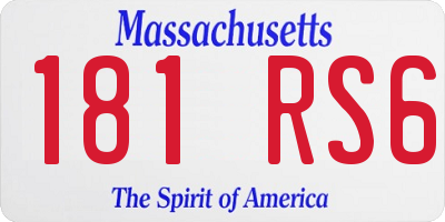 MA license plate 181RS6
