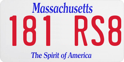 MA license plate 181RS8