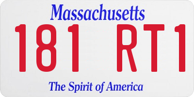 MA license plate 181RT1