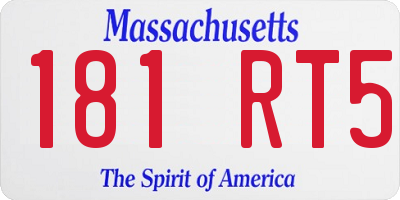 MA license plate 181RT5
