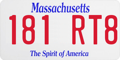 MA license plate 181RT8