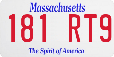 MA license plate 181RT9