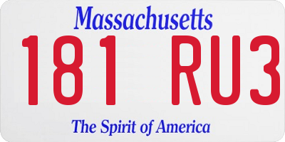 MA license plate 181RU3