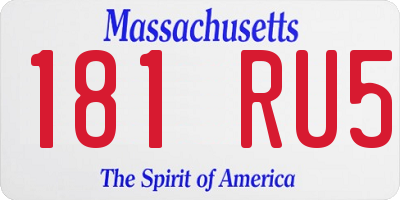 MA license plate 181RU5