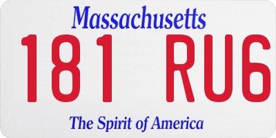 MA license plate 181RU6