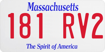 MA license plate 181RV2