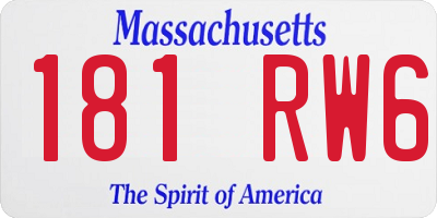 MA license plate 181RW6