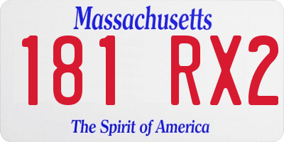 MA license plate 181RX2