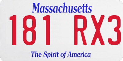 MA license plate 181RX3