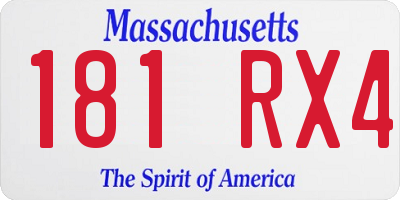 MA license plate 181RX4