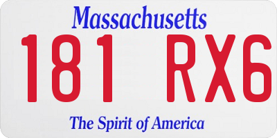 MA license plate 181RX6
