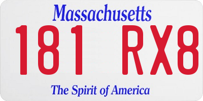 MA license plate 181RX8