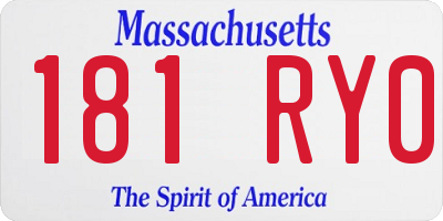 MA license plate 181RY0