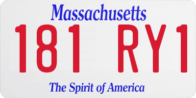 MA license plate 181RY1