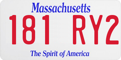 MA license plate 181RY2