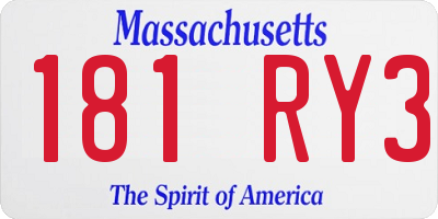 MA license plate 181RY3