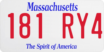 MA license plate 181RY4