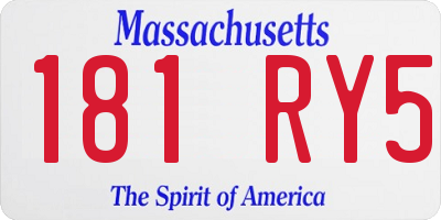 MA license plate 181RY5