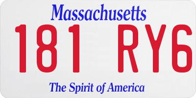 MA license plate 181RY6