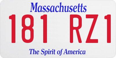 MA license plate 181RZ1