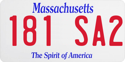 MA license plate 181SA2