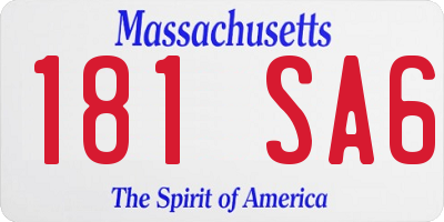 MA license plate 181SA6