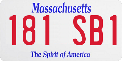 MA license plate 181SB1