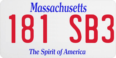 MA license plate 181SB3