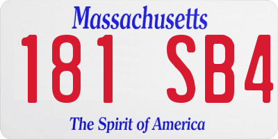 MA license plate 181SB4