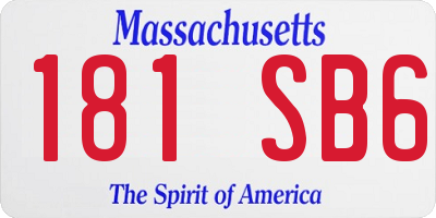 MA license plate 181SB6
