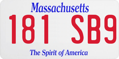 MA license plate 181SB9