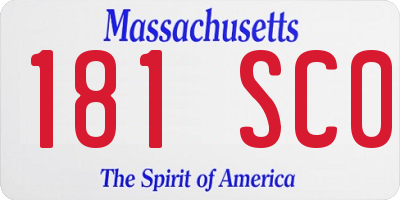MA license plate 181SC0