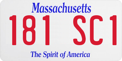 MA license plate 181SC1