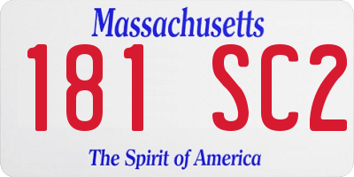 MA license plate 181SC2