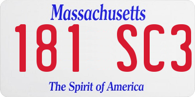 MA license plate 181SC3