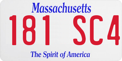 MA license plate 181SC4