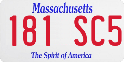 MA license plate 181SC5