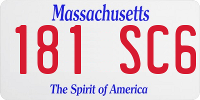 MA license plate 181SC6
