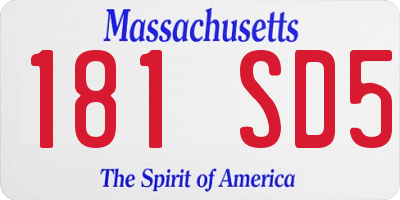 MA license plate 181SD5