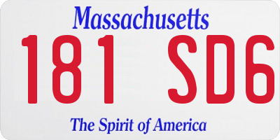MA license plate 181SD6