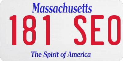 MA license plate 181SE0