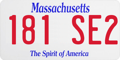 MA license plate 181SE2