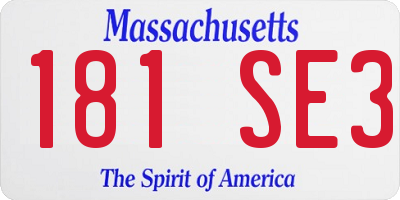 MA license plate 181SE3