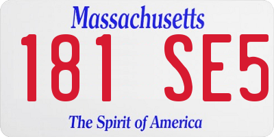 MA license plate 181SE5
