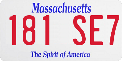 MA license plate 181SE7