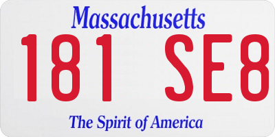MA license plate 181SE8