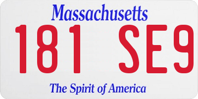 MA license plate 181SE9
