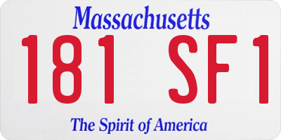 MA license plate 181SF1