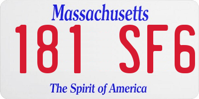 MA license plate 181SF6