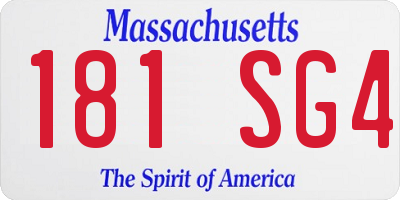 MA license plate 181SG4
